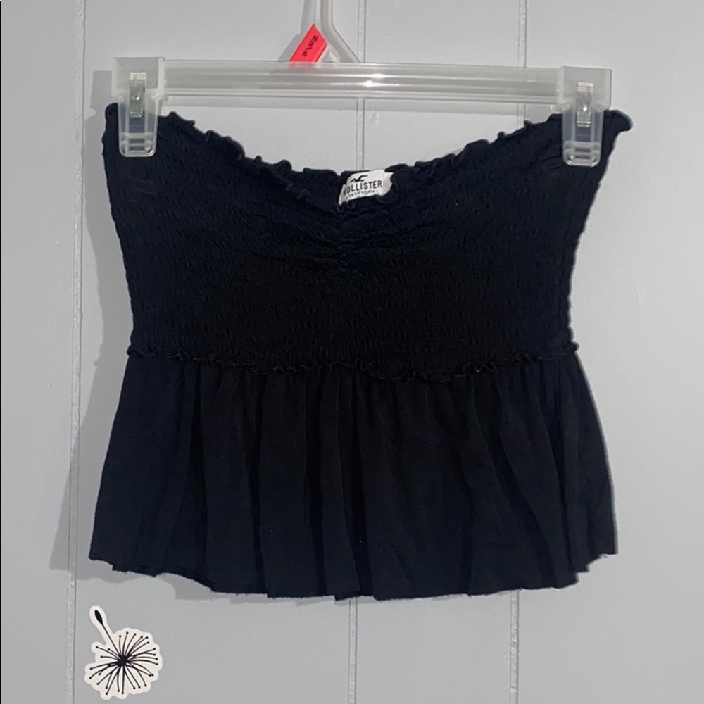 Black strapless crop top never worn